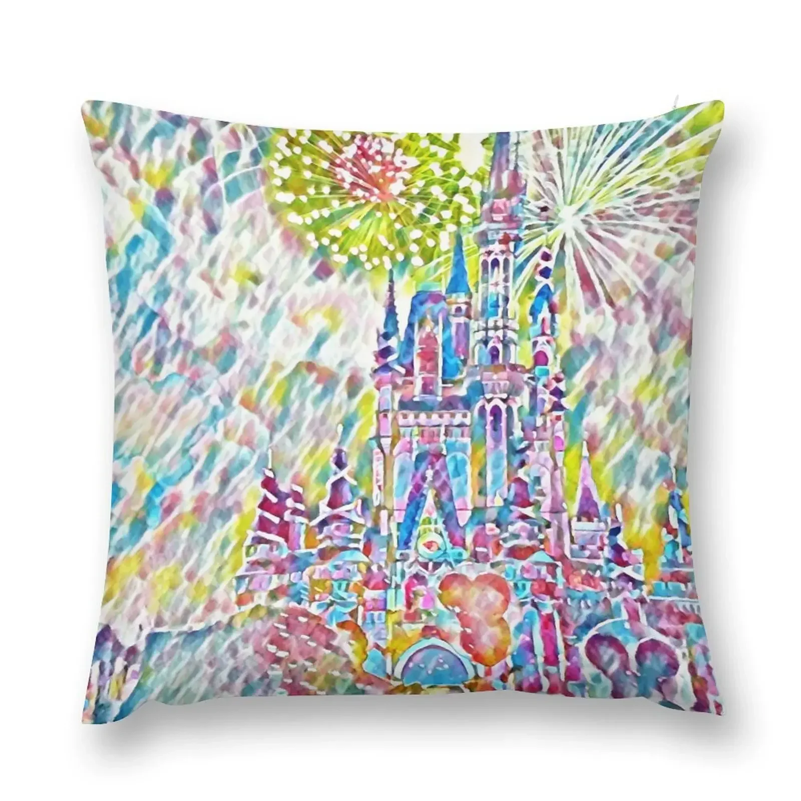 Magic Castle Colorful Stained Glass Look Throw Pillow Cushions For Sofa Christmas Covers For Cushions pillow