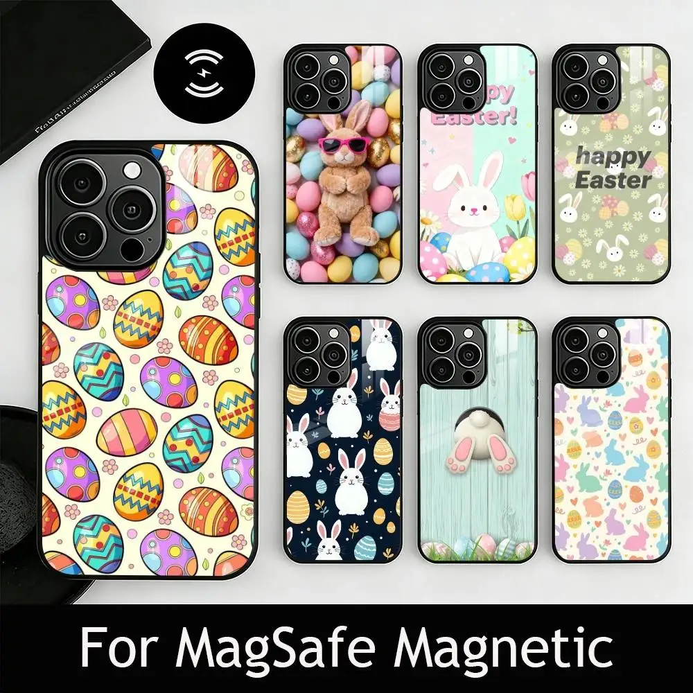 

Easter pattern Phone Case For iPhone17,16,15,14,13,12,11 Plus,Pro Magnetic with Magsafe Wireless Charging