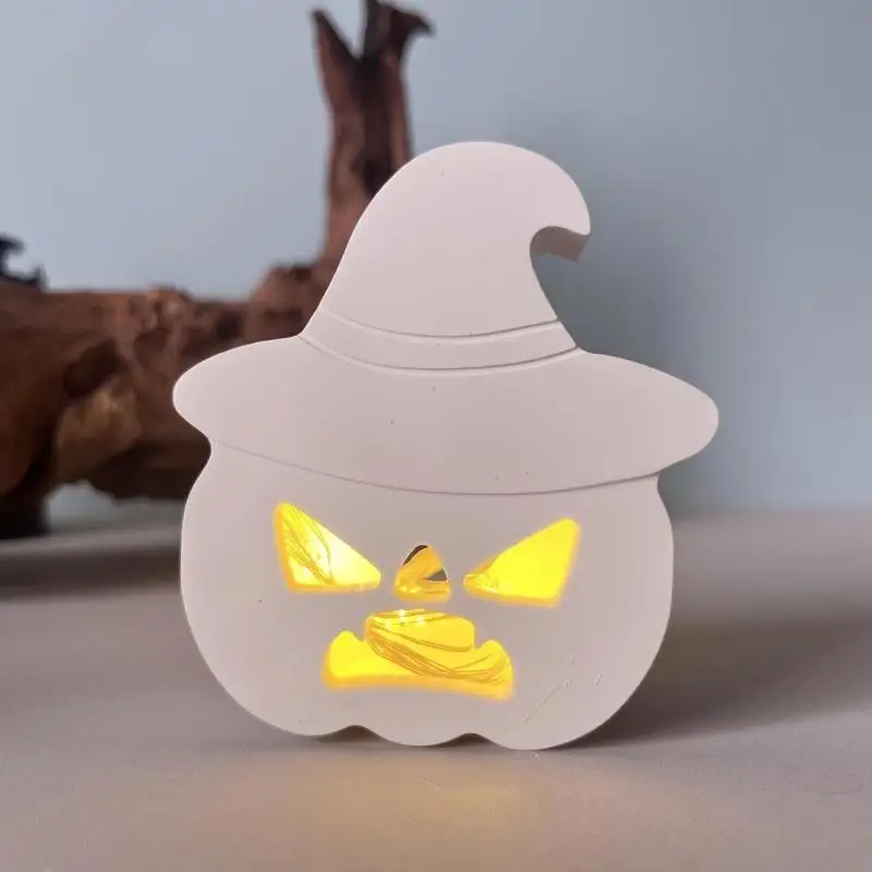 قالب نباتي من المطاط الصناعي من Allhallows لمصباح LED لتزيين الخبز المنزلي والتجميع مع 5 وجوه غريبة B03E