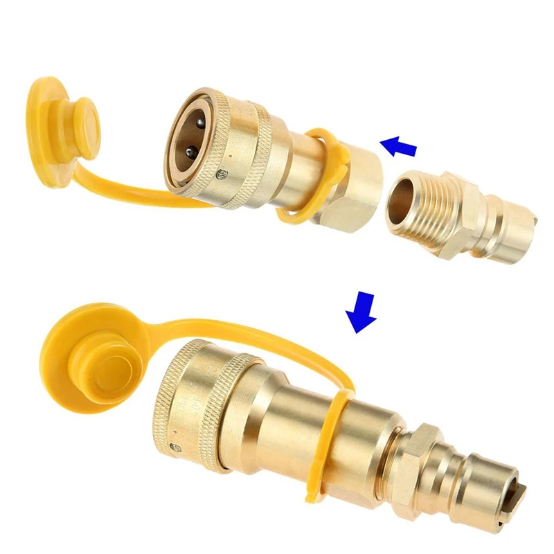 Kit de conexión rápida de Gas, conector de desconexión con enchufe de inserción macho, adaptador de conexión rápida de propano de Gas Natural de 1/2 pulgadas