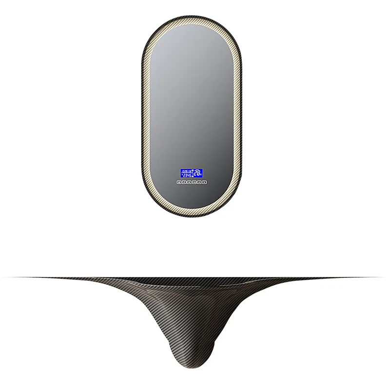 New Carbon Fiber Wall-mounted Basin High Luxury Hotel Home Villa Bathroom Mirror Wash Basin Combination Factory