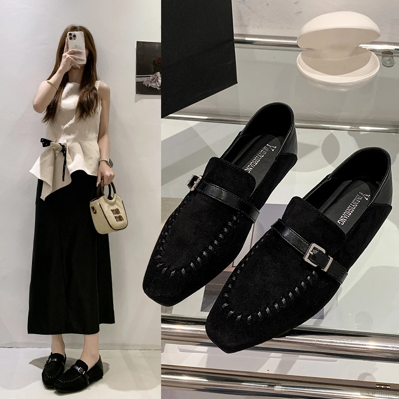 Women Suede Loafers Metal Buck - огляд і ціна Women'S Shoes Hands Free