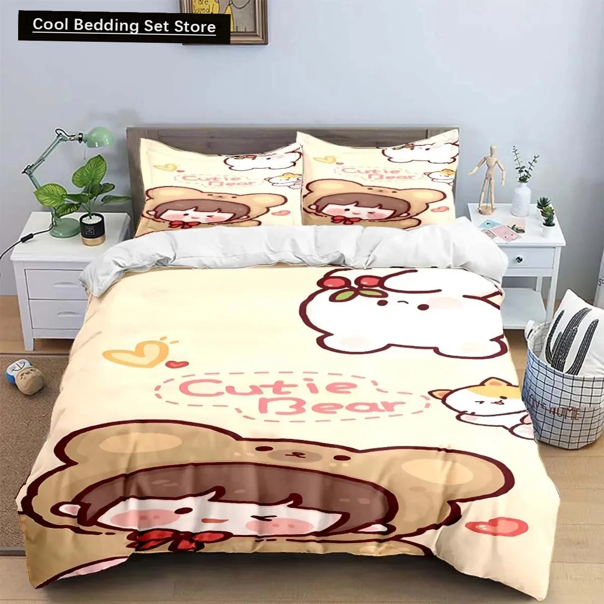 

Exquisite Cartoon B-bubu Anime Digital Printing Bedding Set Duvet Cover Comforter Bed Youth Kids Girl Boys Gift Home Textiles