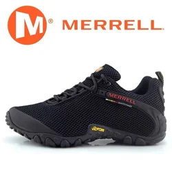 Merrell-Zapatillas deportivas de malla transpirable para hombre y mujer, calzado deportivo para exteriores, color negro, talla Europea 36-46