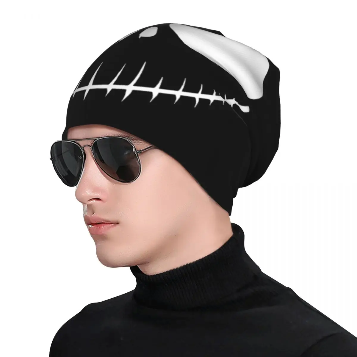 مخصص جاك Skellington Skullies Beanies قبعات للجنسين شتاء دافئ متماسكة قبعة النساء الرجال الكبار المعيشة الهيكل العظمي بونيه القبعات قبعة تزلج