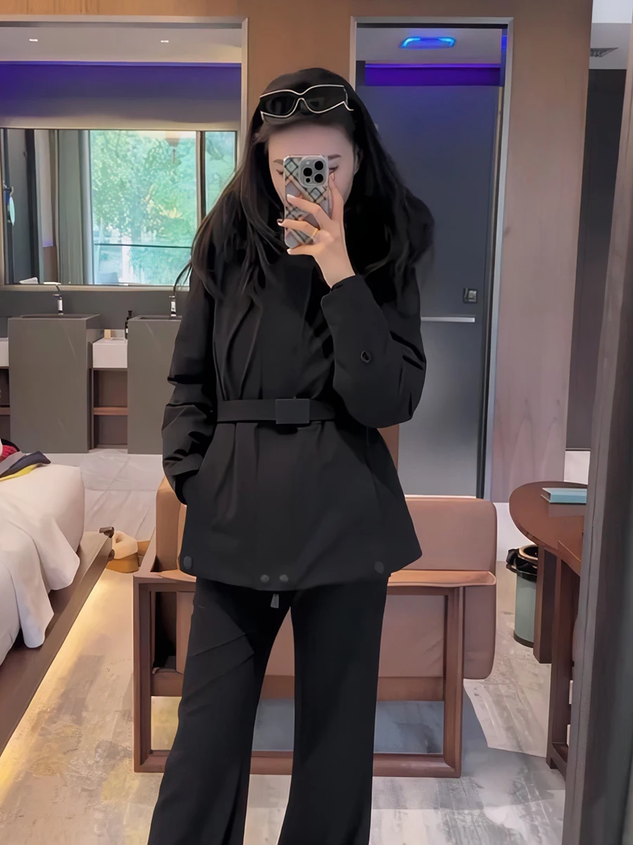 Sli Cappotto da sci Faionable da donna invernale in piuma Jaet con cuciture in vita Coreano Sle Lungo chiusura con cerniera