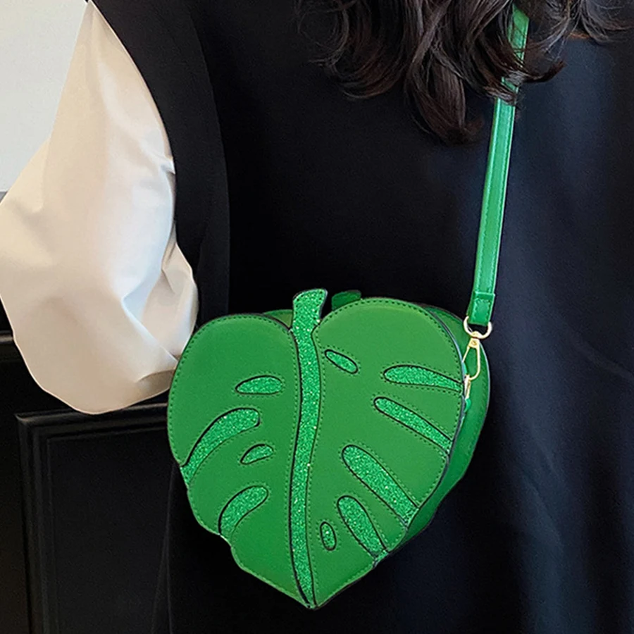 

Сумки через плечо в форме листа для женщин, высококачественные креативные сумки на плечо, модный дизайн, новые элегантные маленькие сумки из искусственной кожи