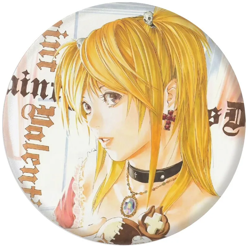 58mm Anime Death Note Enamel Pins Tinplate Round Brooch Cosplay Badge Backpacks Clothing Jewelry Fans Cosplay Accessories Gift