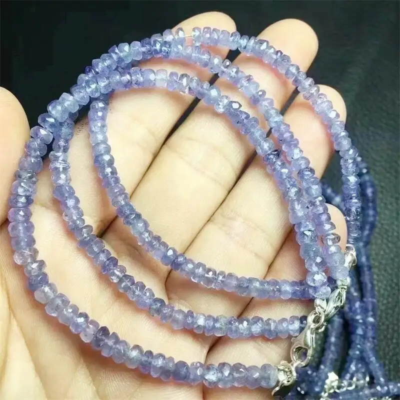 S925 Natural Tanzanite Bracelet Women Fashion Sweet Reiki Healing Energy Strand Girls Jewelry Gift 1PCS