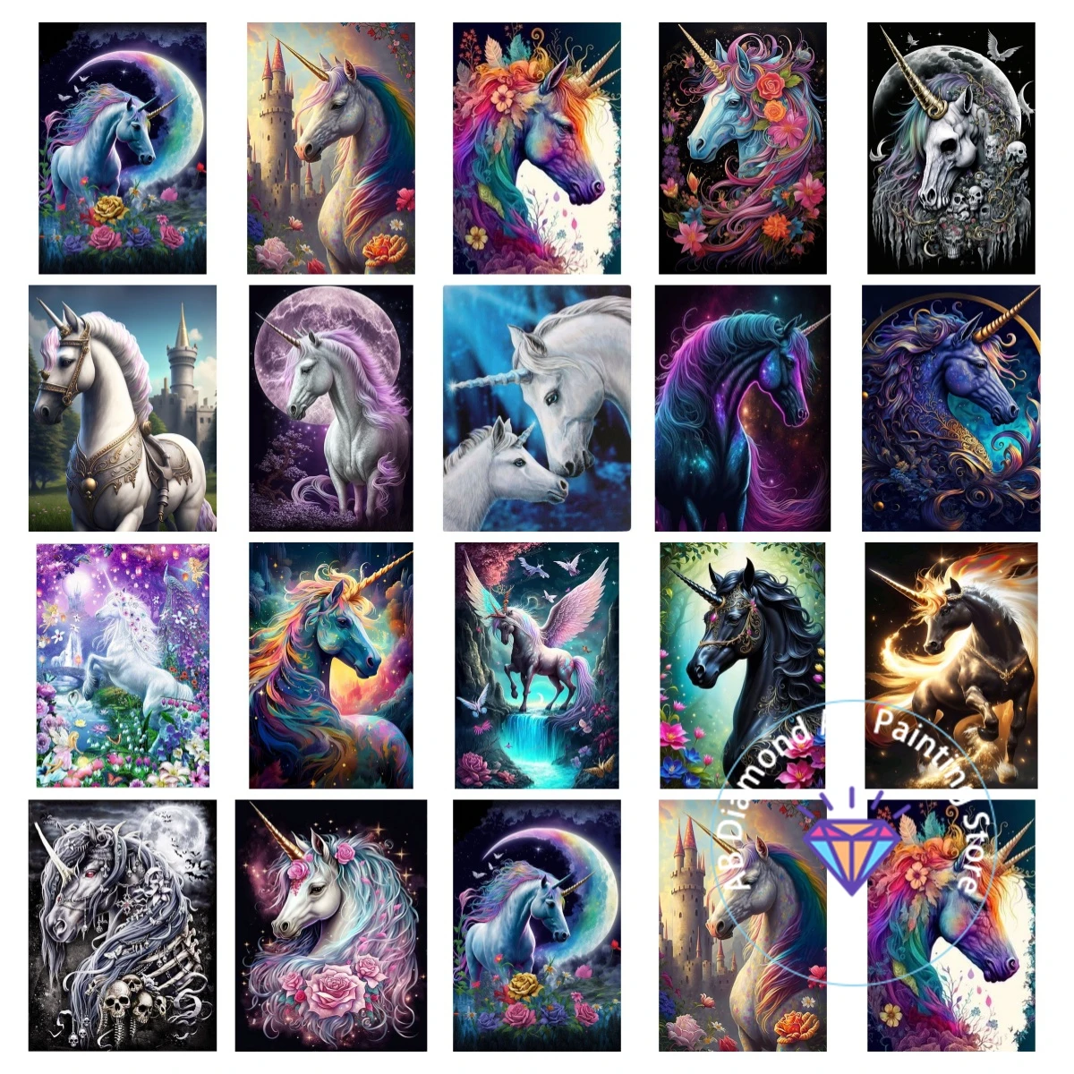 

Feima Dream AB Diamond Painting Kit 5D DIY Unicorn Diamond Embroidery Cross Embroidery Handmade Art Gift Crafts Home Decoration