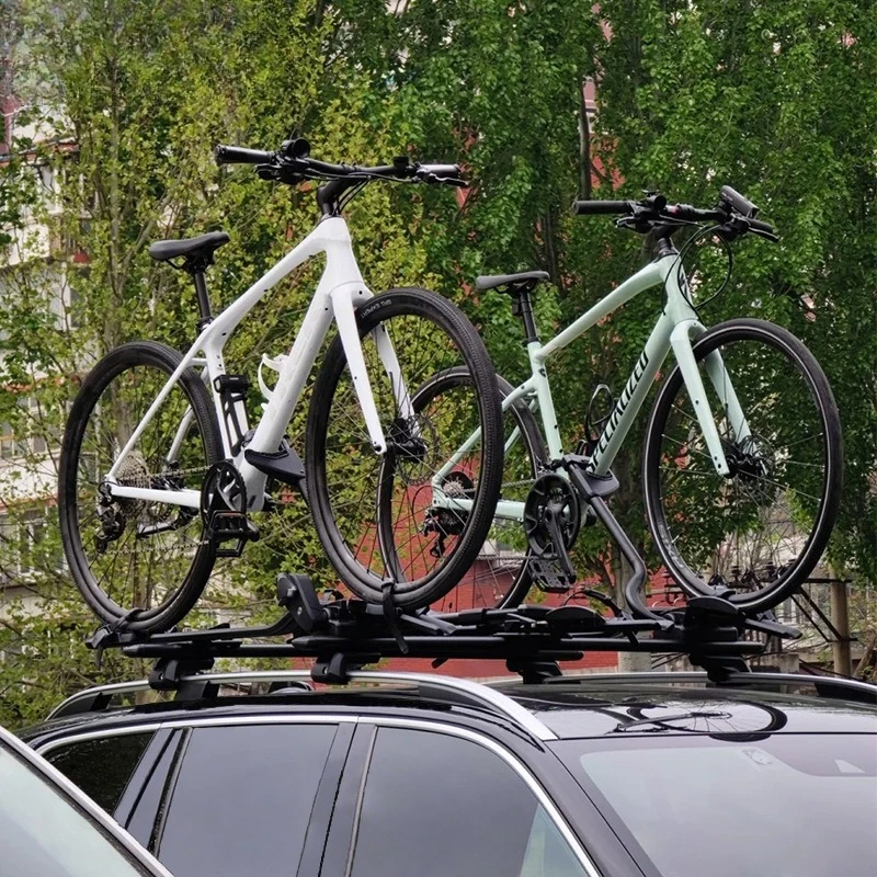 Roof bike rack, automotive universal vehicle crossbar