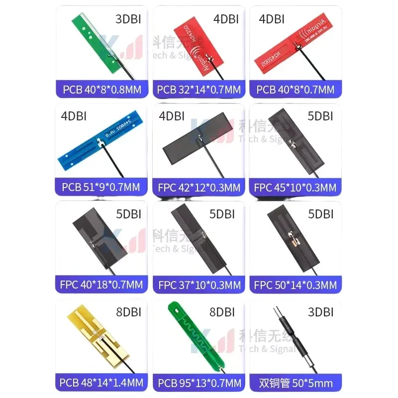 5Pcs/Lot 2.4G 5G 5.8G Dual Frequency With Built-in FPC Soft Board Wifi Bluetooth PCB Patch High Gain Antenna IPX