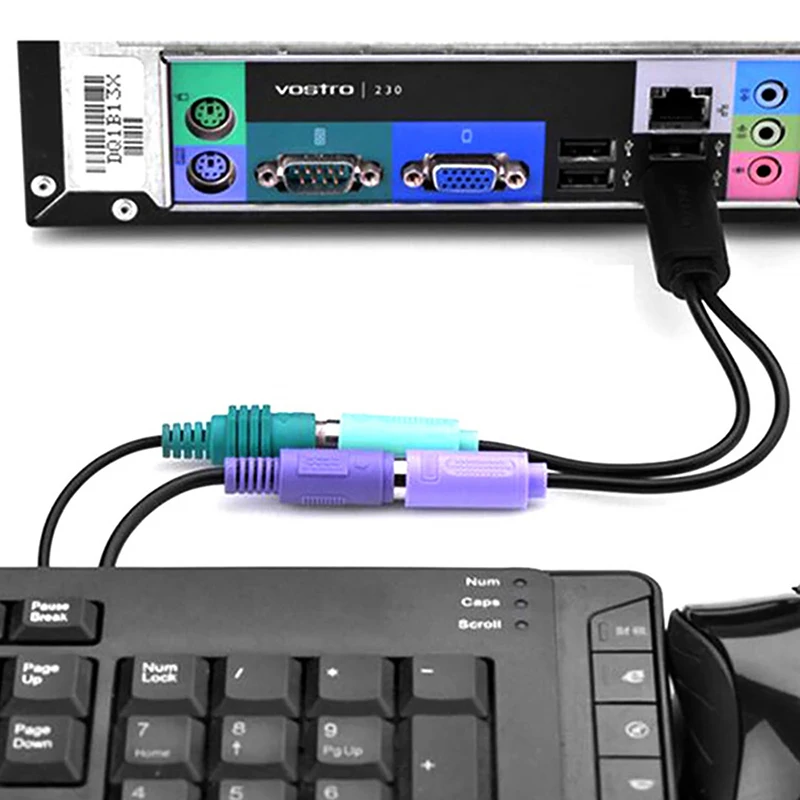 1 Stück USB 2.0 Stecker-Konverterkabel-Adapter-Stecker Computerzubehör geeignet für Maus, Tastatur/KVM-Switch/Scanner/PS2 – Detail 3