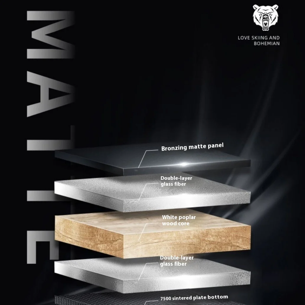 لوح التزلج على الجليد من جميع الجبال للرجال والنساء، مقدمة من المواد الخشبية للرياضات الشتوية للبالغين #4