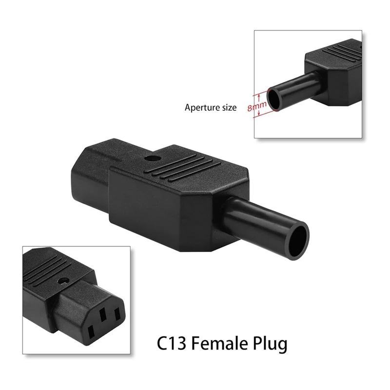 5PCS IEC C13 Power Plug Connector C13 Female Plug Power Adapter Connector 3 Pin Power Socket 250V 10A AC Power Adapter