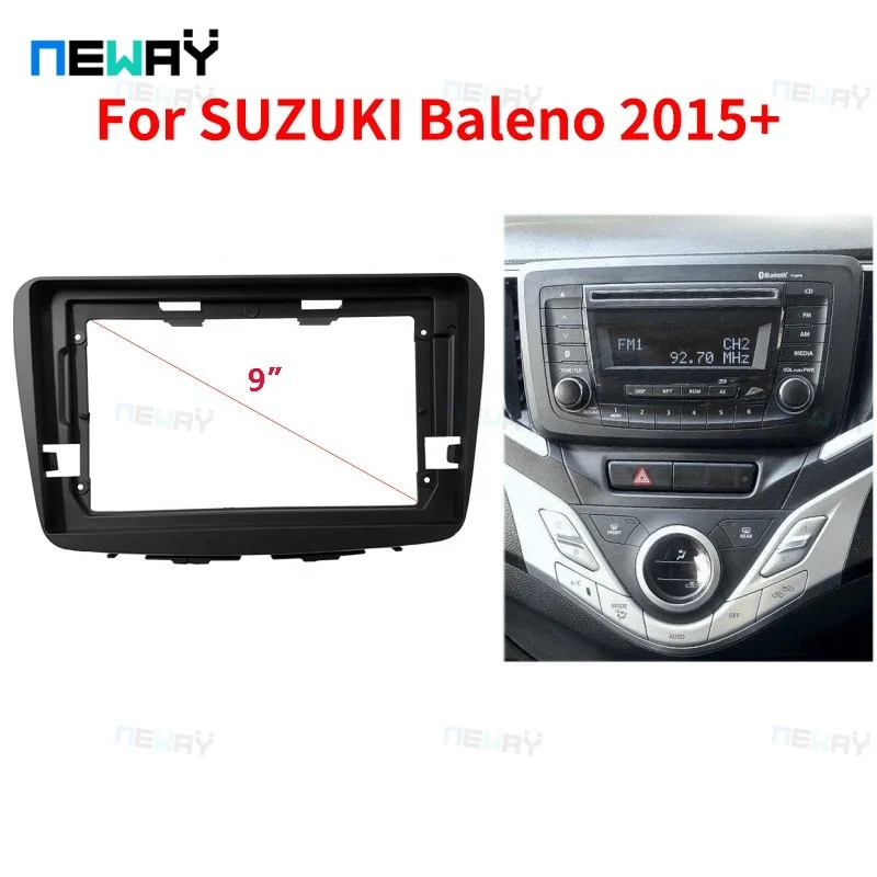 Car Radio Fascia For SUZUKI Baleno 2015+ Auto Stereo ABS Plastic Panel Mounting Bezel Faceplate  Audio Dash Frame Kit