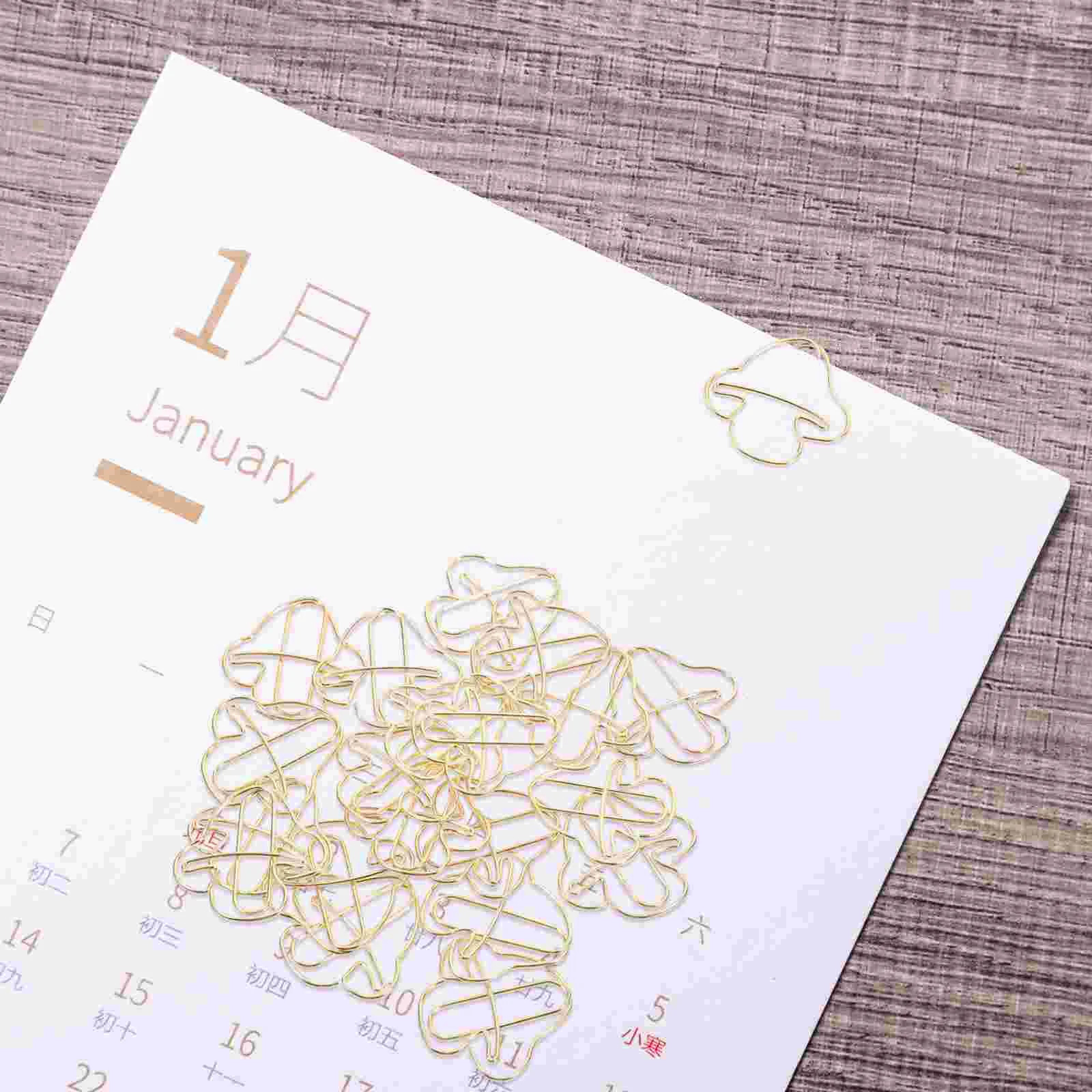 20 Pcs Mushroom Paper Clip Clips and Binder Memo for Desk Document Decorations Decorative Office Supplies Cute