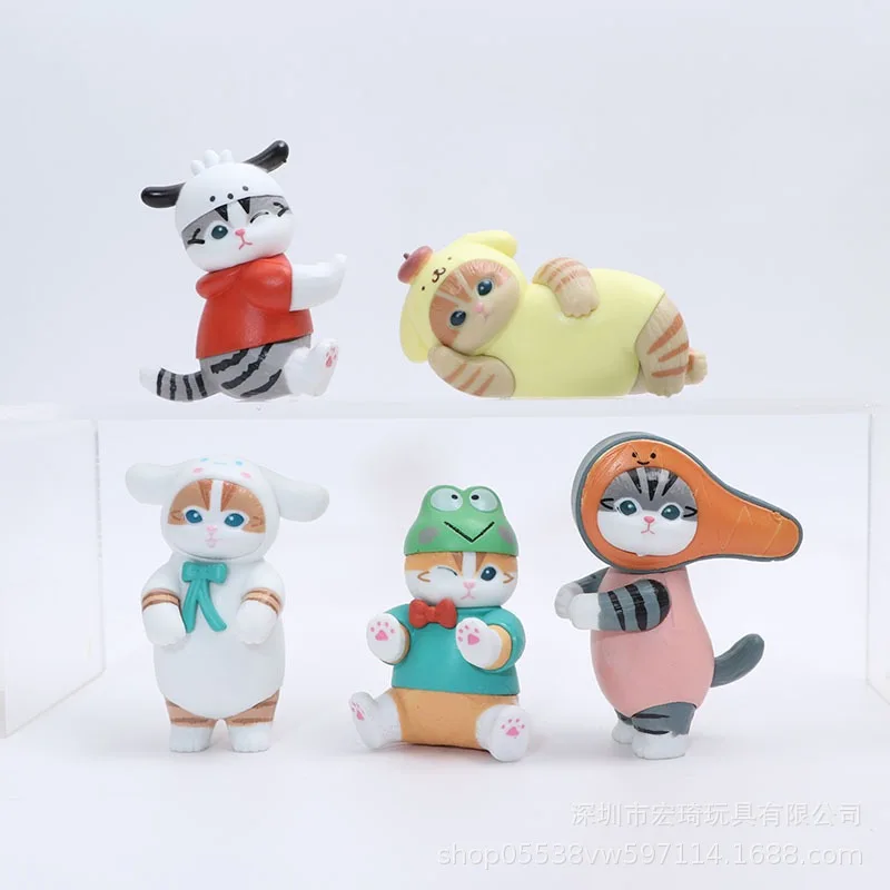 Mofusand Katten Dragen Mariene Organismen Kleding Blind Box Leuke Actiefiguren Octopus Pinguïn Otter Tafelornamenten Kindergeschenken