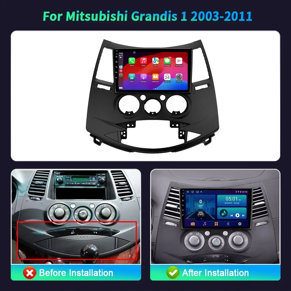 For Mitsubishi Grandis 1 2003-2011 Android 14 Screen Car Radio Multimedia Video Player Navigation 4G GPS Multimedia Touch Screen