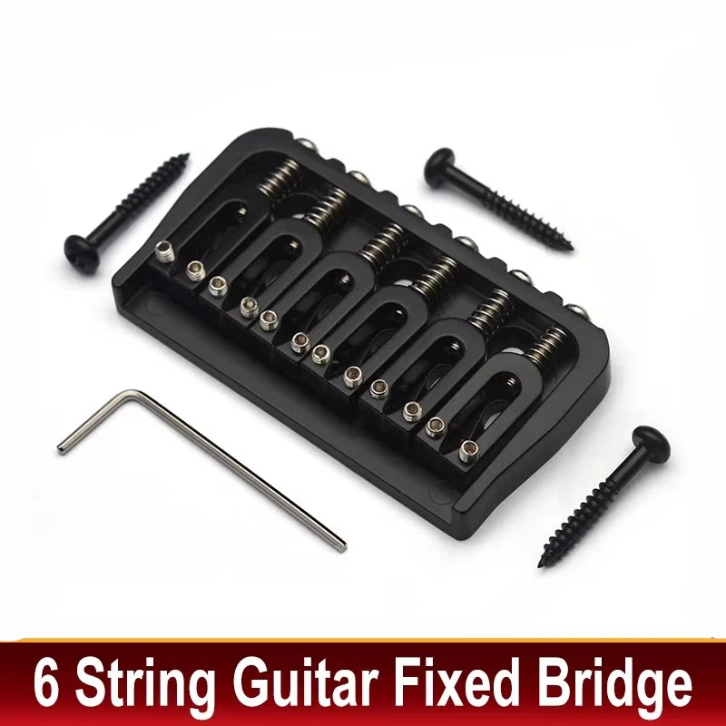 6 String Hardtail Guitar Fixed Bridge Fixed String Structure Metal Material 72.8x38MM-10.6 Replacement Part For Electric Guitar