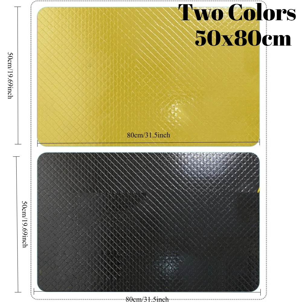 Car Sound Deadening Mat 50x80cm Butyl Rubber Aluminum Foil Heat Noise Insulation Self-Adhesive Damper for Auto Door Trunk Floor