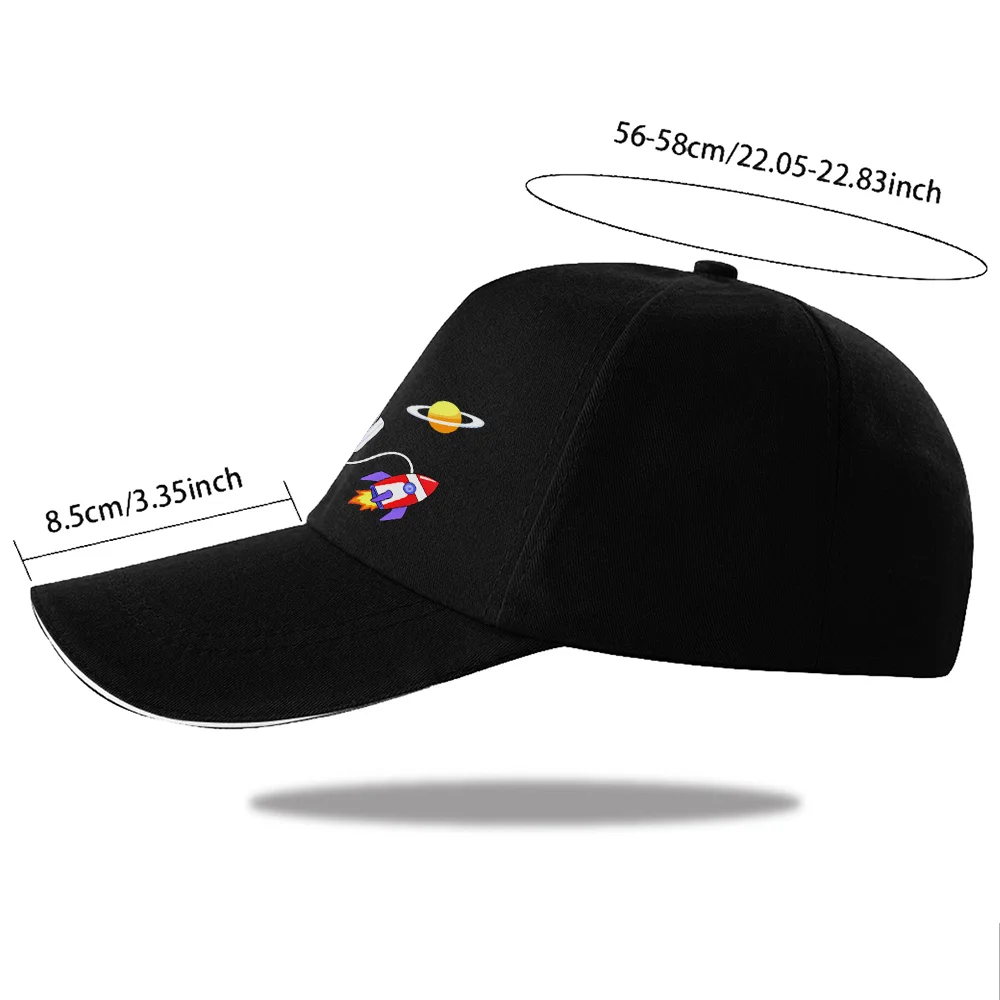 Astronaut Space Theme Baseball Cap Unisex Adjustable Polyester Outdoor Sports Casual Hat