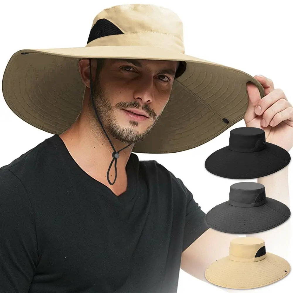 Men Women Wide Visor Brim Hat Boonie Bucket Cap Summer Fishing UV Sun Protection Breathable Caps