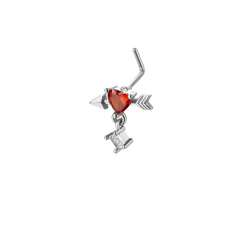 20G Titanium stainless steel Nose rings for Women Nose Piercing jewelry L-bend Cubic Nose Studs Body Jewelry