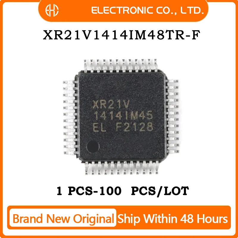 1PCS/5PCS/10PCS/50PCS XR21V1414IM48TR-F XR21V1414IM48TRF IC UART FIFO USB QUAD 48TQFP 100% New Original Chip