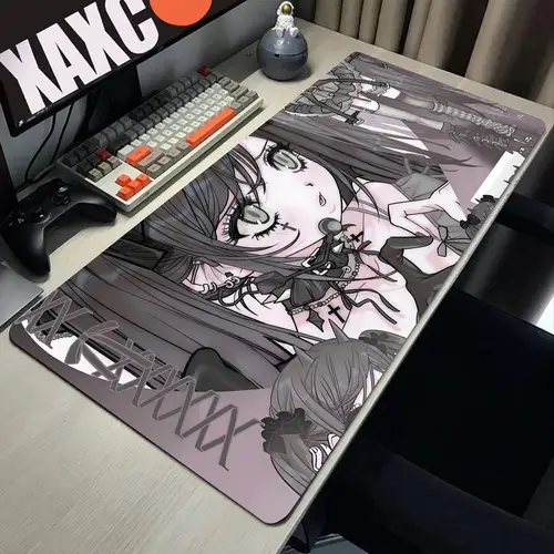 Alfombrilla de ratón rosa D-Domi World, alfombrilla de escritorio para ordenador de chica bonita, alfombrilla de ratón grande antideslizante de goma, alfombrilla para gabinete de PC, teclado de 1000x500mm