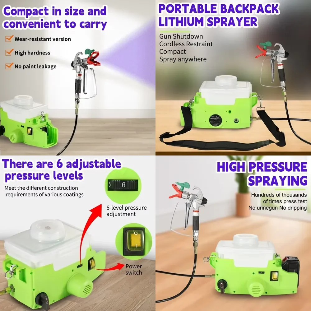2026 6-Level Adjustable Pressure Cordless Sprayer for Heimerdinger No Leakage Portable Painting Tool for DIY Home Improvement