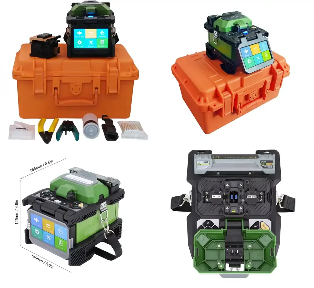 

Hondao Fiber Fusion Splicer FS-02C PAS Technology 5 Inch Digital LCD Display Single Mode Cable Splicing Machine for