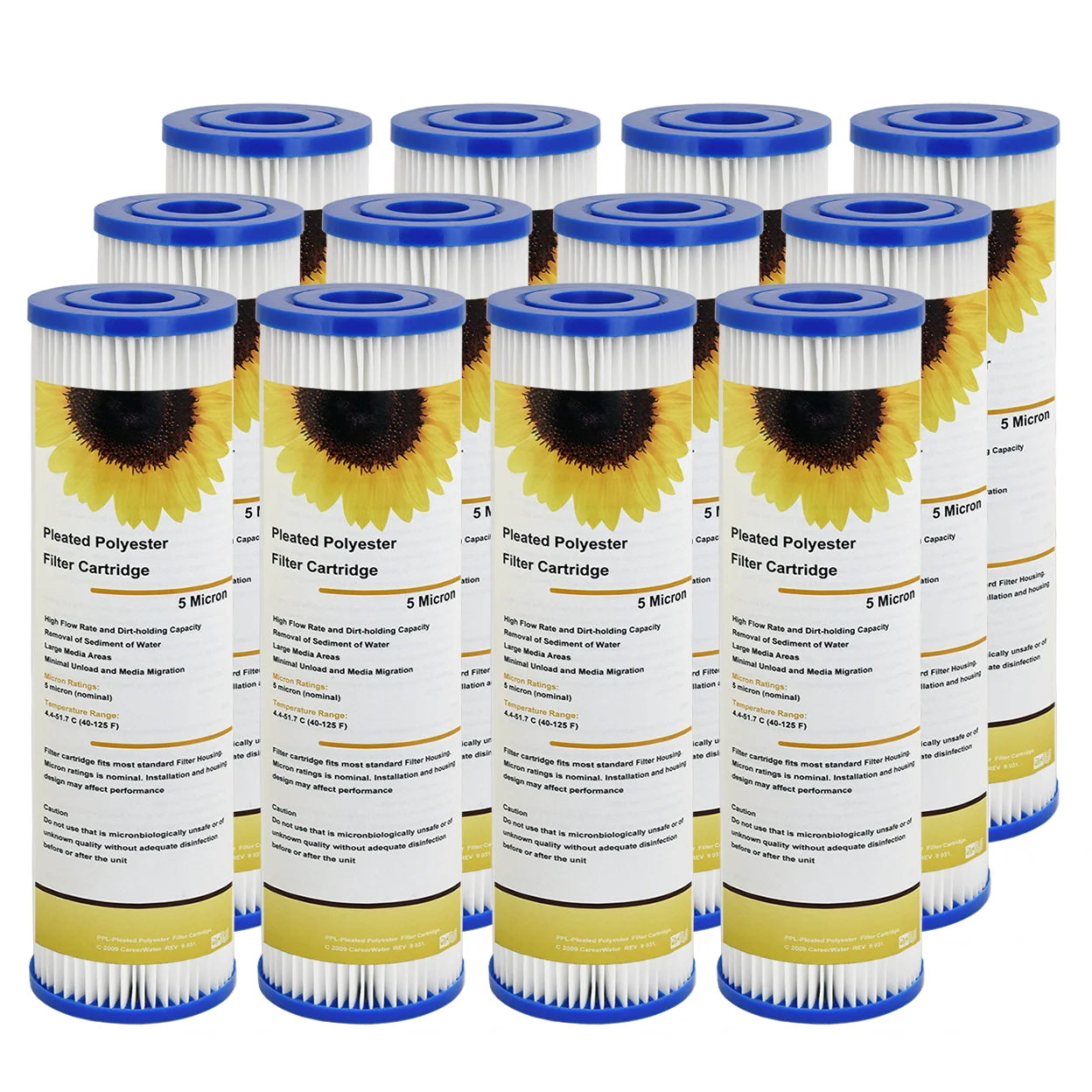 

Coronwater 12 Pack Sediment 5/25/50 Micron Water Filters Cartridge 2.5" x 10" For Reverse Osmosis