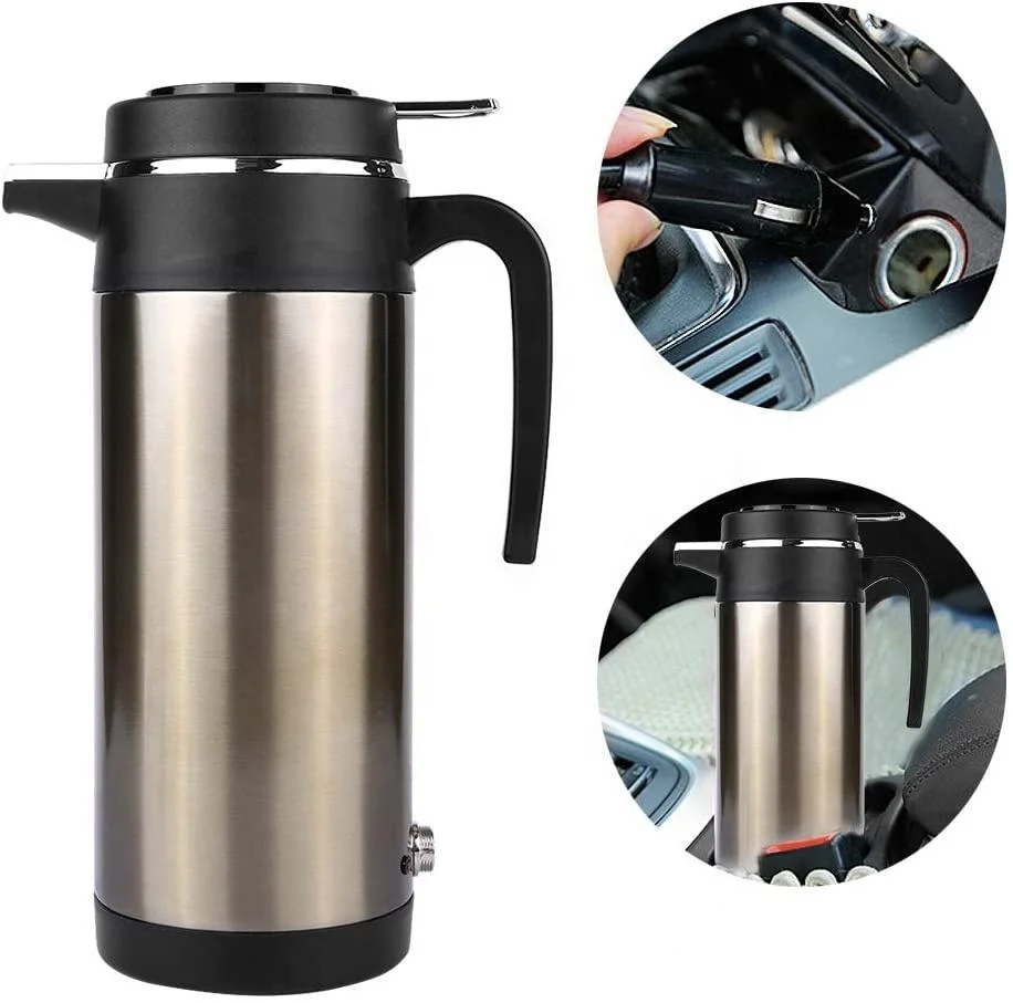DC12V/24 فولت سيارة غلاية 1200 مللي سيارة كهربائية غلاية السفر سخان زجاجة ماء سعة كبيرة الشاي القهوة الحليب سيارة المرجل