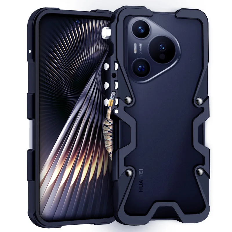 Armor Screw Metal Frame Shockproof Cover For Huawei Pura 70 Pro Aluminium Bumper Cases Heavy Duty Fundas For Huawei P60 Pro