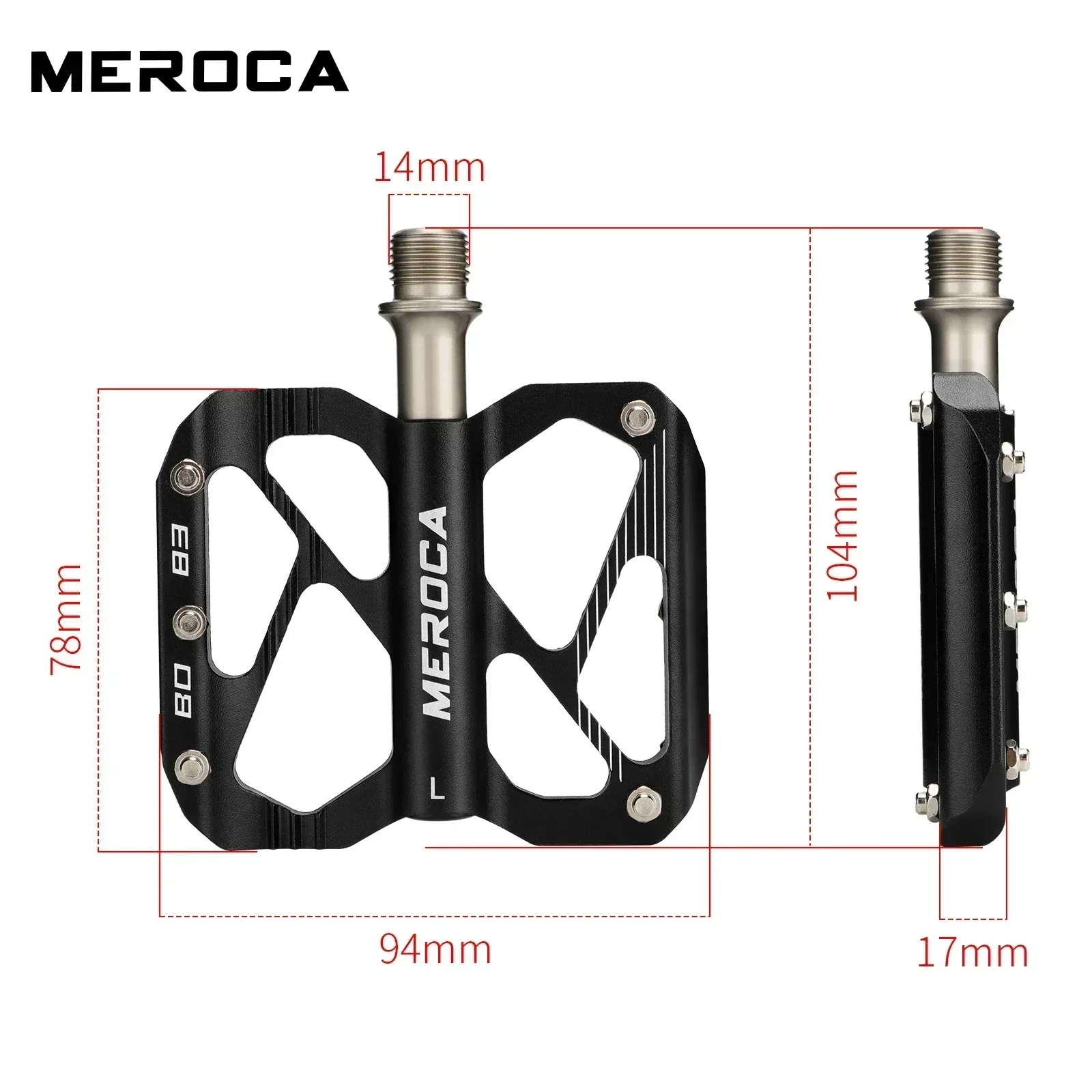 دواسات الدراجة الجبلية المصنوعة من سبائك الألومنيوم من MEROCA: 3 - محمل، مضاد للانزلاق، موسع، مختوم، CNC #5