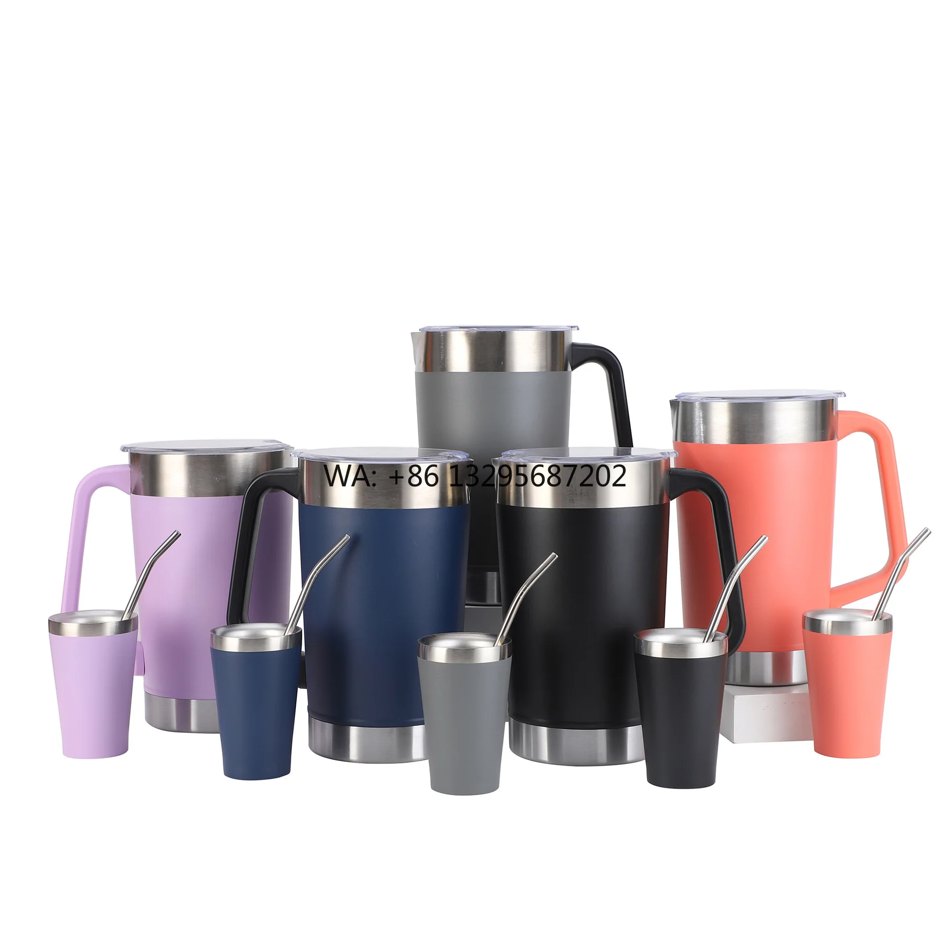 

Оптовая продажа с логотипом, 64 унции, вакуумные пивные чашки из нержавеющей стали, термокружки с ручкой