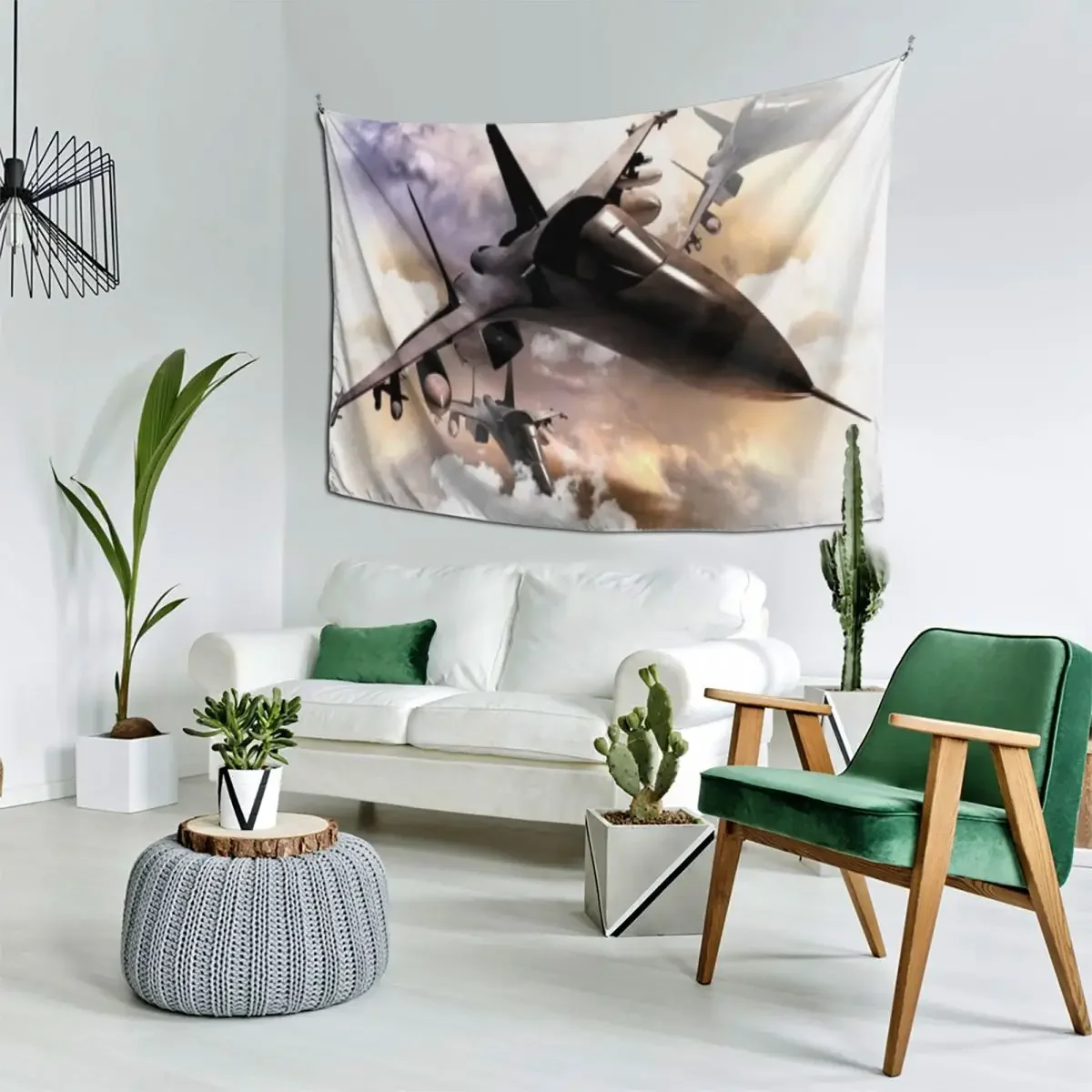 

Fighter Jets in Action in cloud Tapestry Wall Art Home Supplies Wall Hanging Wall Decor For Room Tapestry