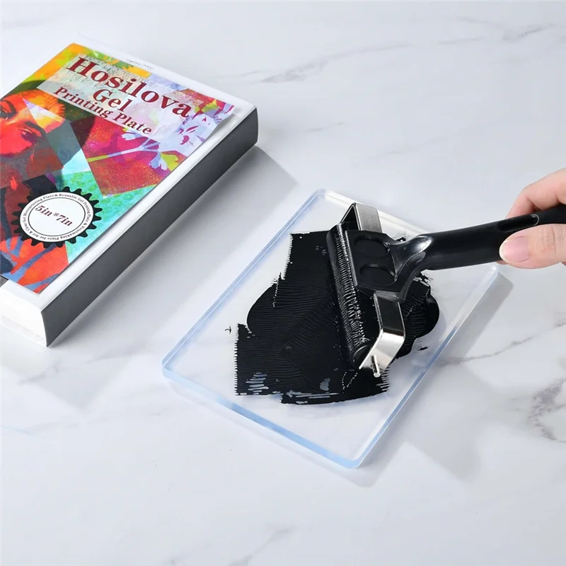 

LNHF Reusable Gel Printing Plate-For Card Making, Arts And Crafts,Scrapbooking And Journaling-8" X 10" With Rubber Gel Plate