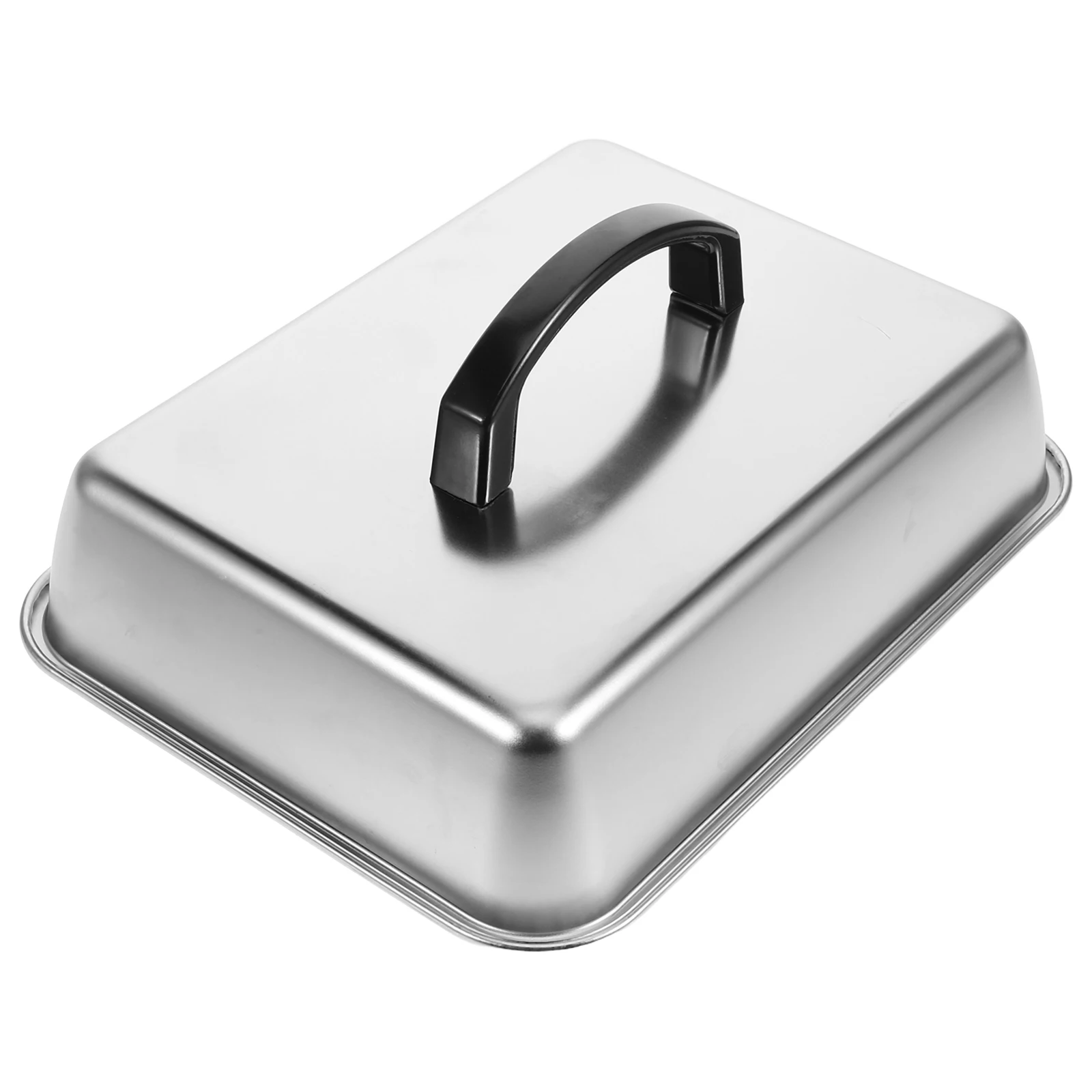 

Barbecue Oil Cover Cheese Melting Griddle Dome Rectangle Basting Lid Stainless Steel