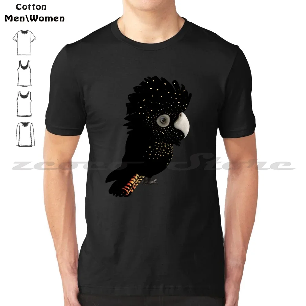 

Красно-хвостый черный Какаду 100% хлопок для мужчин и женщин мягкая модная футболка красный хвост черный Какаду Птица Попугай Австралийский