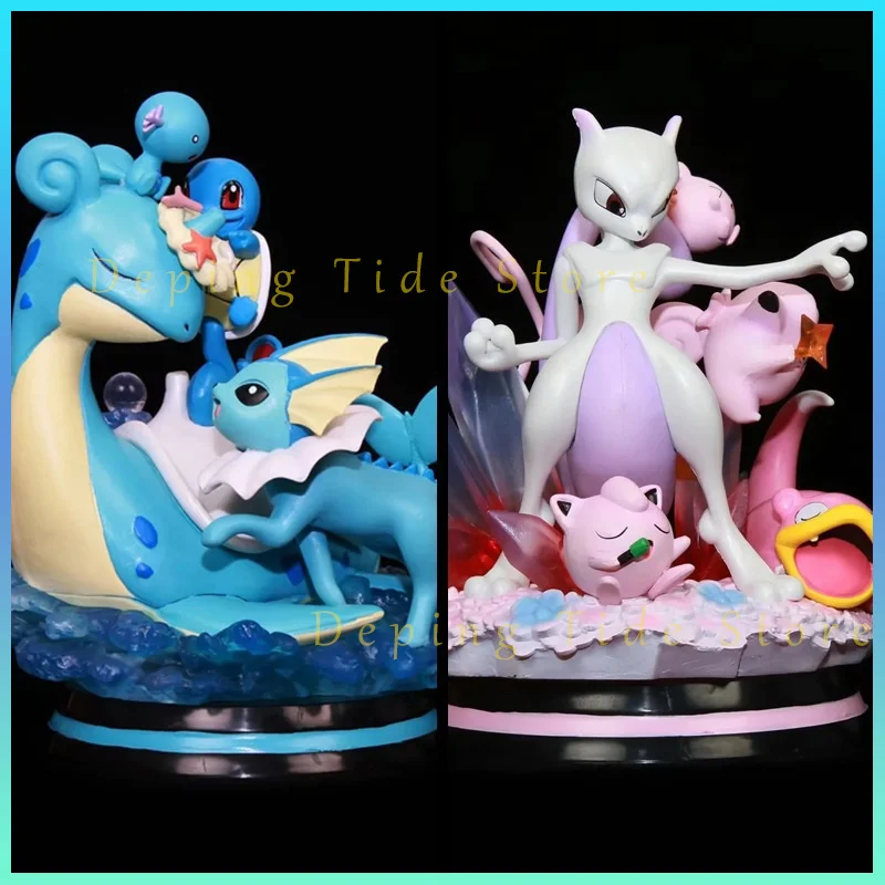 Pet Elf Lapras Squirtle Dream Super Dream Luminous Scene Statue Model Boxed Hand Held Collection Toy Ornaments Childrens Gifts