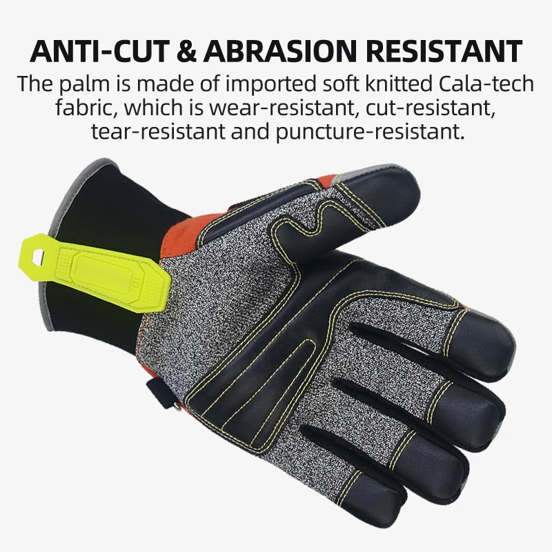 XYEHS-Gants de travail de sécurité de sauvetage, protection contre les chocs, gants mécaniques à degrés de coupure, doigt d'Li-TPR, arrang, XU5301