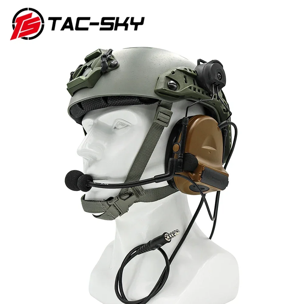 TAC -SKY COMTAC II Tactical Headset Helmet Bracket Shooting Headset Military Noise Cancelling Airsoft Headphone and Tactical PTT