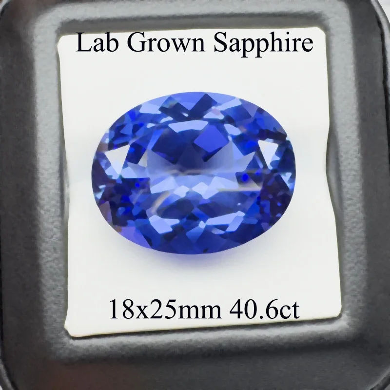 Lab Grown Sapphire Royal Blue Oval Cut 18x25mm 40.6ct VVS1 Gemstone for Diy Jewelry Making with AGL Certificate