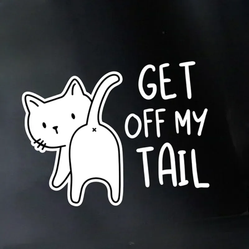 Get Off My Tail Cat Automotive Self Adhesive Paper - Glass Bumper Beauty