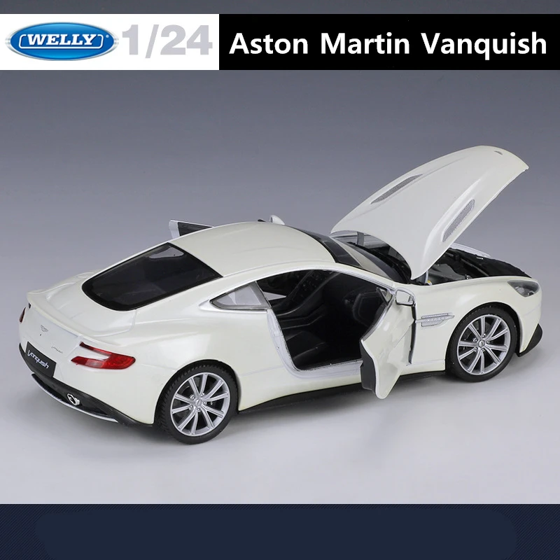 WELLY 1:24 Aston Martin VANQUISH Alloy Car Model Diecasts Metal Toy Sports Car Model High Simulation Collection Childrens Gifts