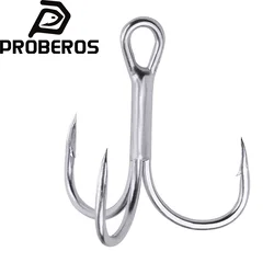 PROBEROS 20Pcs/lot Saltwater Fishing Hooks Treble Hooks 1#-2#-4#-6#-8#-10#-12#-14# High-Carbon Steel Fishhooks