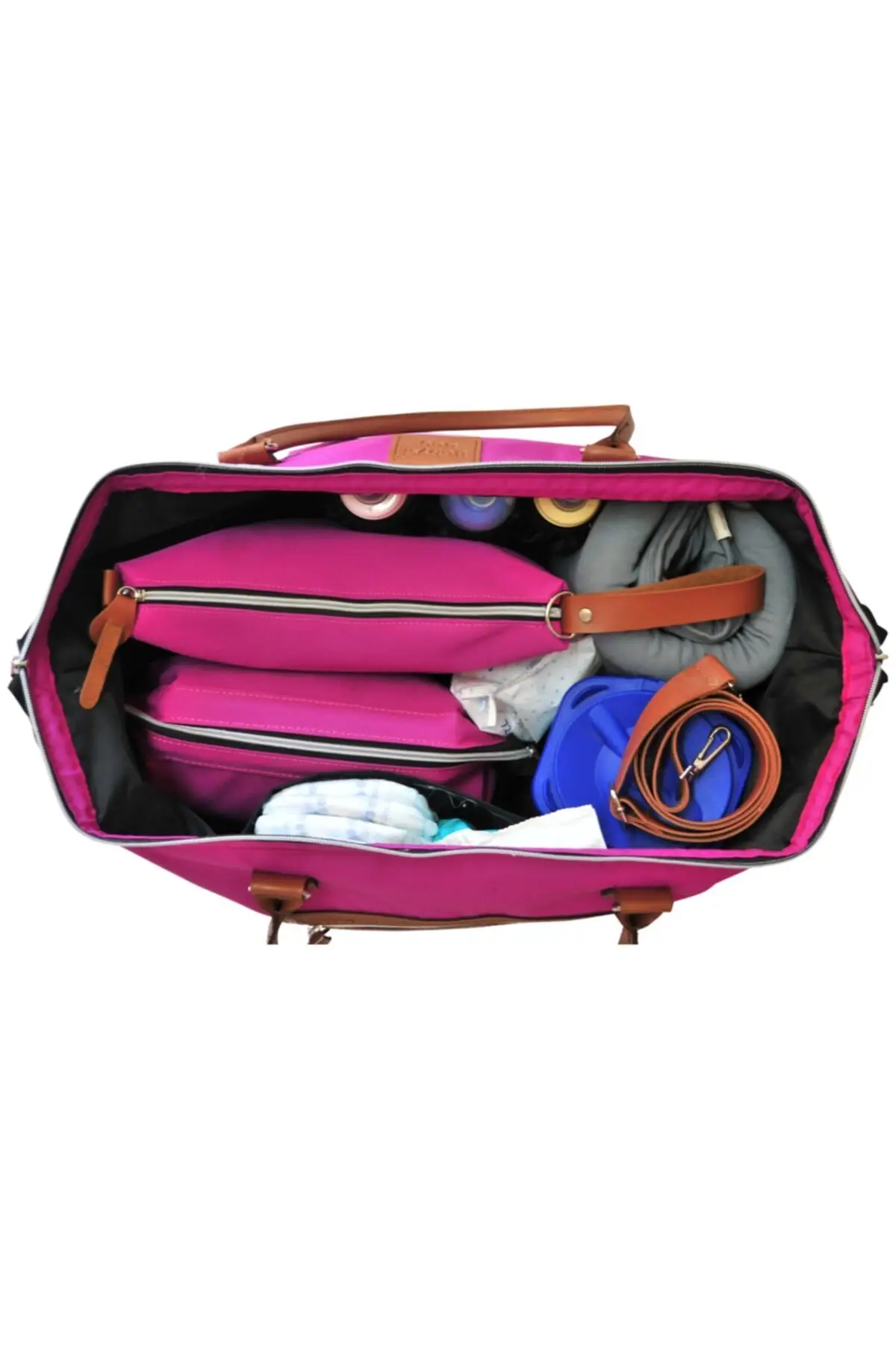 Mommy Bag Exclusive Design 3 Pcs Set Fuchsia Baby Mommy Baby Care and Toddler Bag 2022 Mommy Bag Stroller Organizer Changing