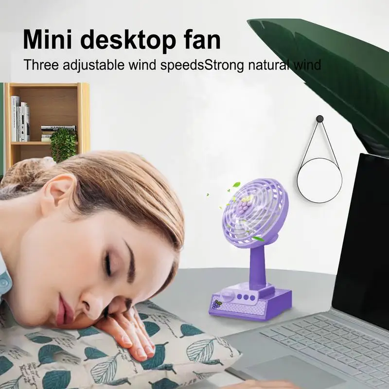 Mini Desk Fan 3 Speed Adjustable Desktop Cooling Fan Personal Cooling Fan Desktop Personal Fan Portable Fan Rechargeable Table